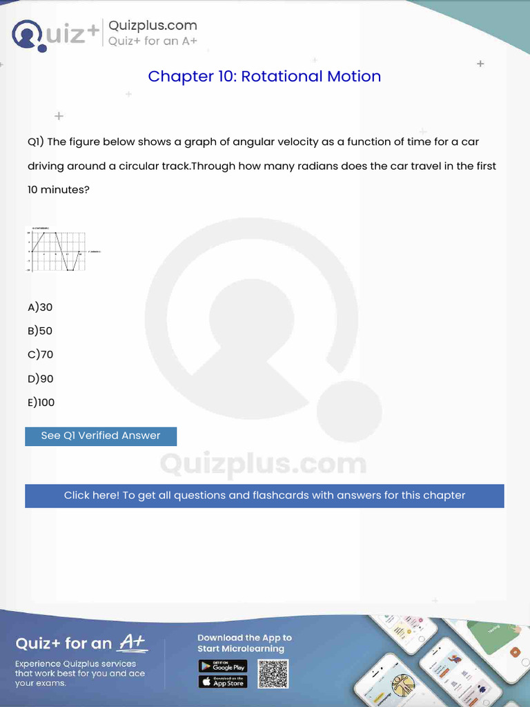 The Figure Below Shows A Graph of Angular Velocity As A Function of ...