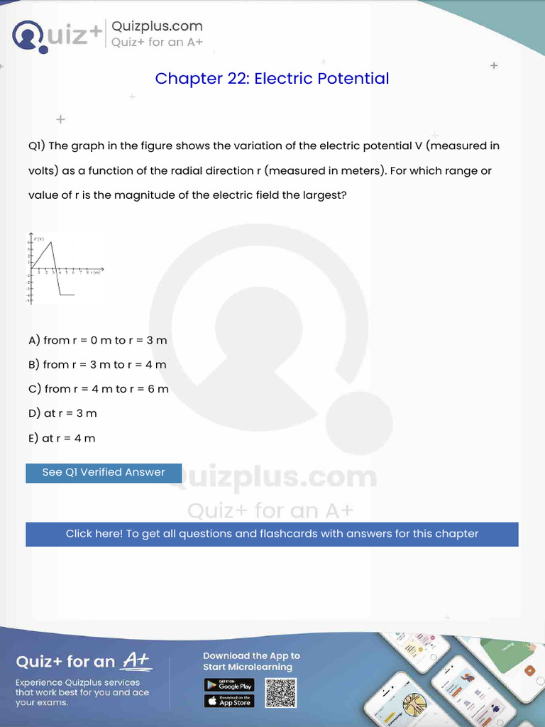 The Graph in The Figure Shows The Variation of The Electric Potential V ...