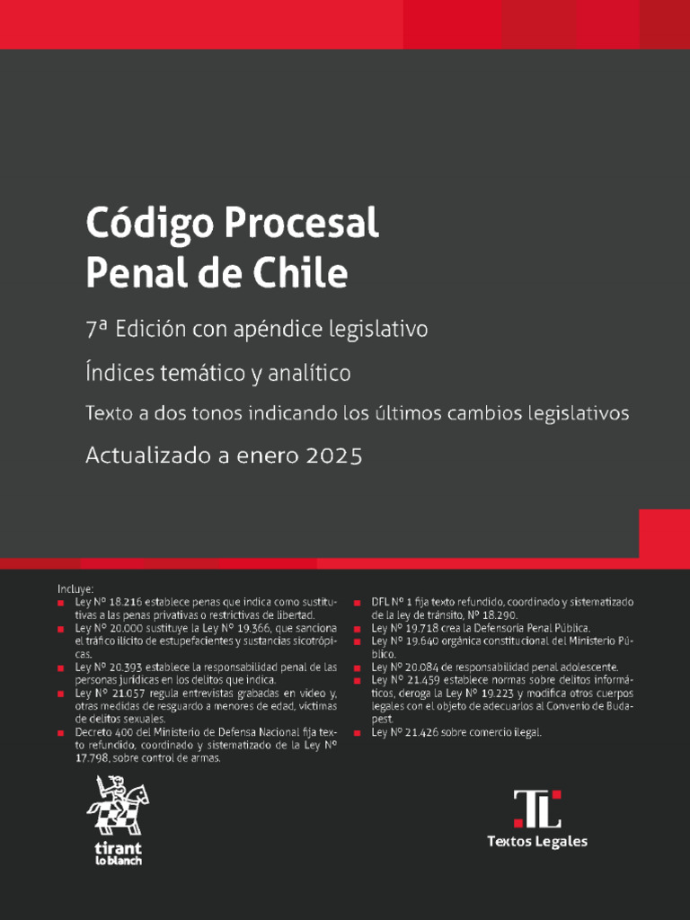 Código Procesal Penal de Chile (7 Edición) | PDF | Fiscal | Mandato