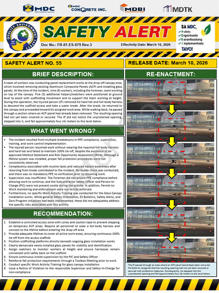 Safety Alert No. 55 2026 Rev.0 | PDF | Occupational Safety And Health ...