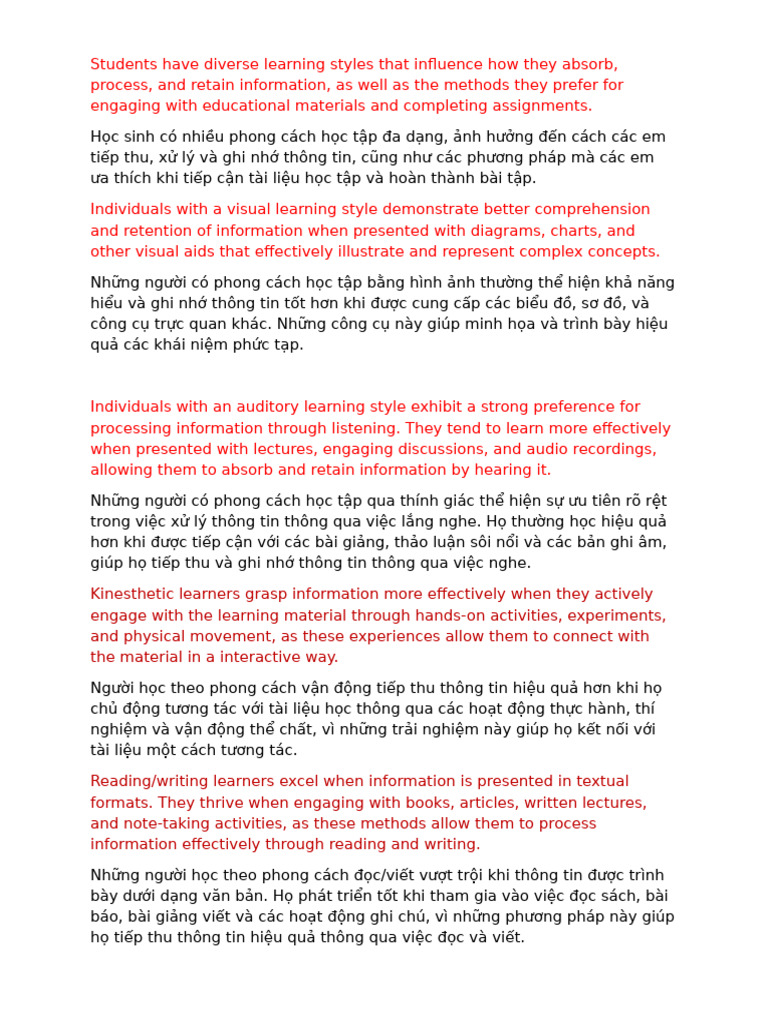 Learning Styles | PDF