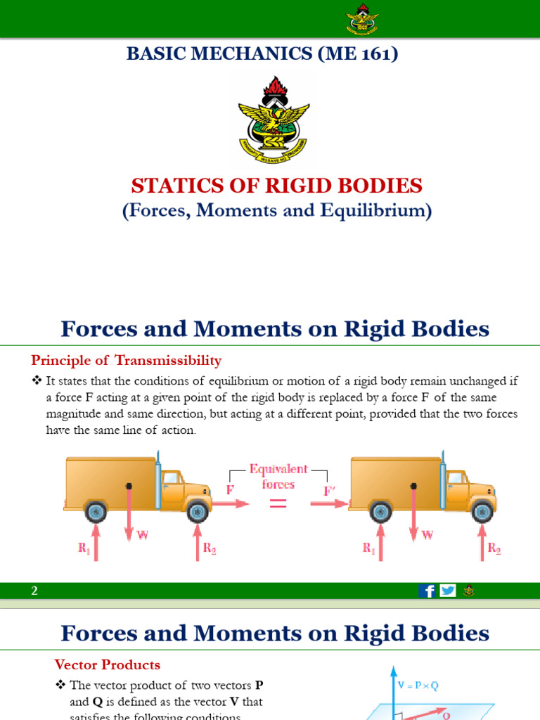 ME 161 Lecture 3 Slides (Statics of Rigid Bodies) | PDF | Force ...