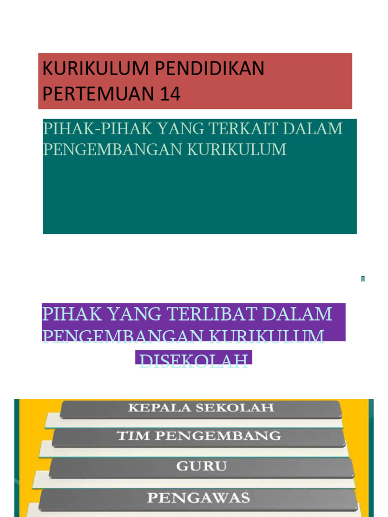 Pertemuan 9 Peran Pengembang Kurikulum 09 | PDF