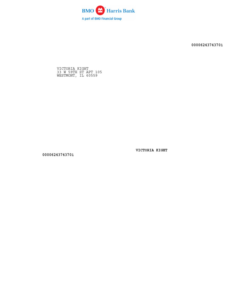VICTORIA KIGHT BMO Bank Statement | PDF | Credit Card | Annual ...