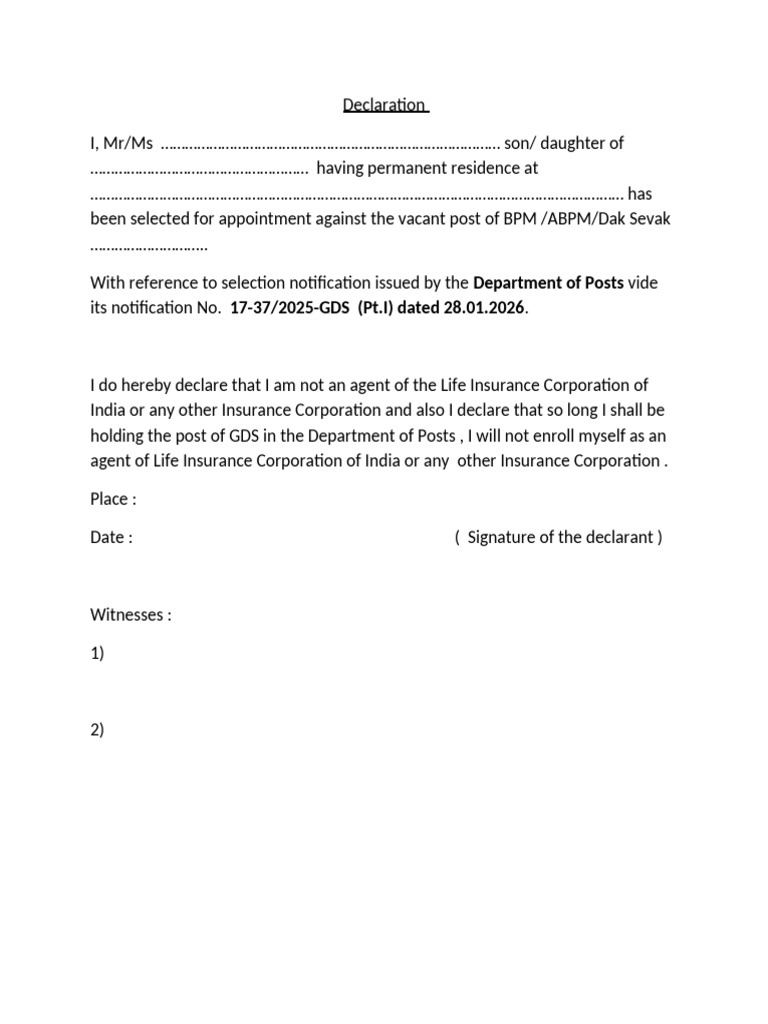 Declaration Insurance | PDF
