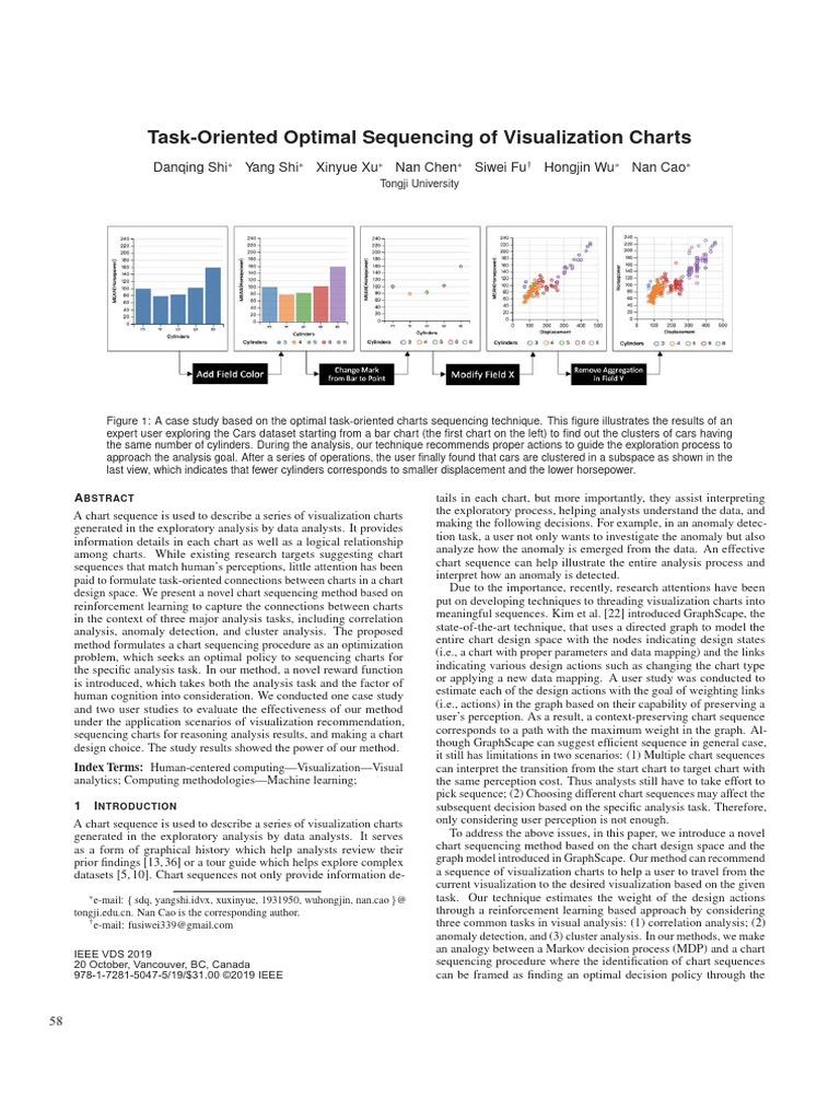 Task-Oriented Optimal Sequencing of Visualization Charts | PDF ...