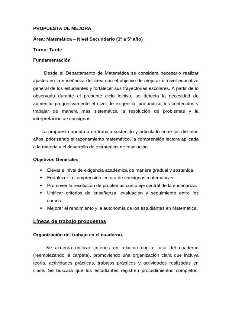 Propuesta de Mejora | PDF