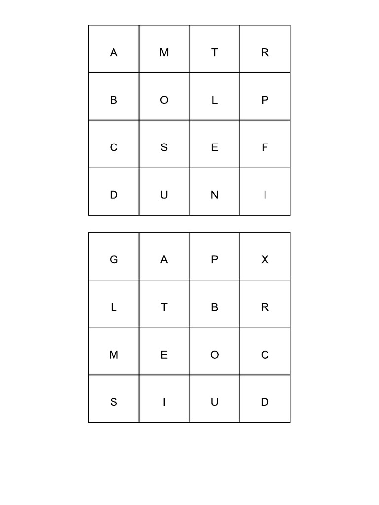 Bingo de Letras Corrigido | PDF