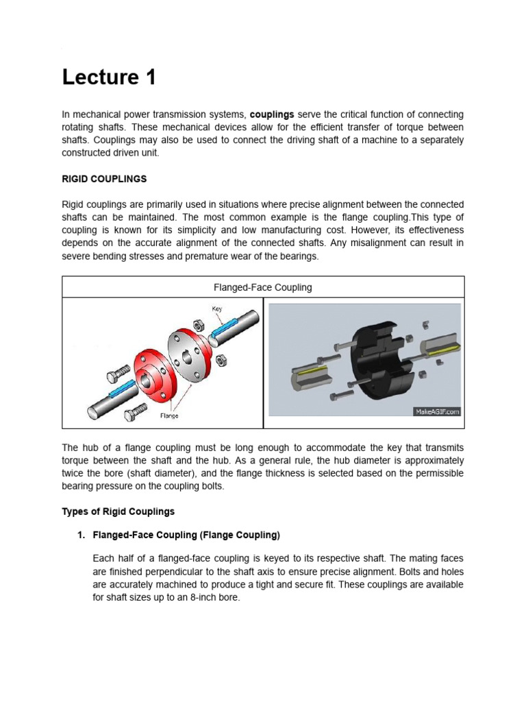 Lecture 1a Flange Coupling | PDF | Machines | Manufactured Goods