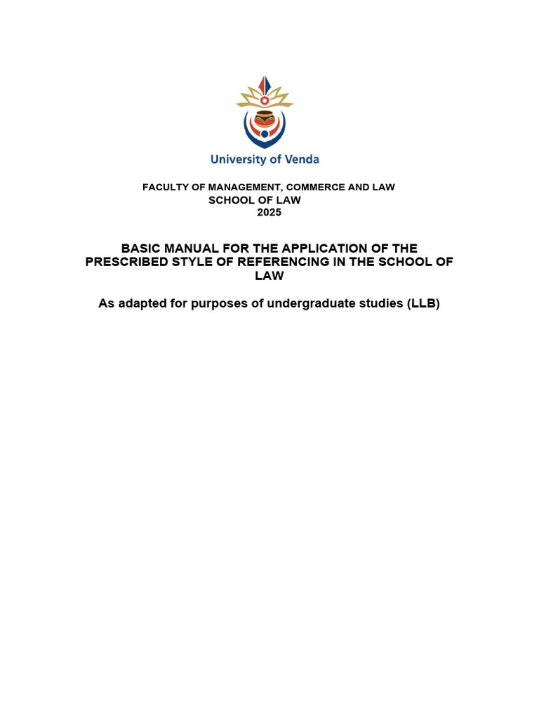 School of Law Referencing Guidelines 2025 FMCL | PDF | Note (Typography ...