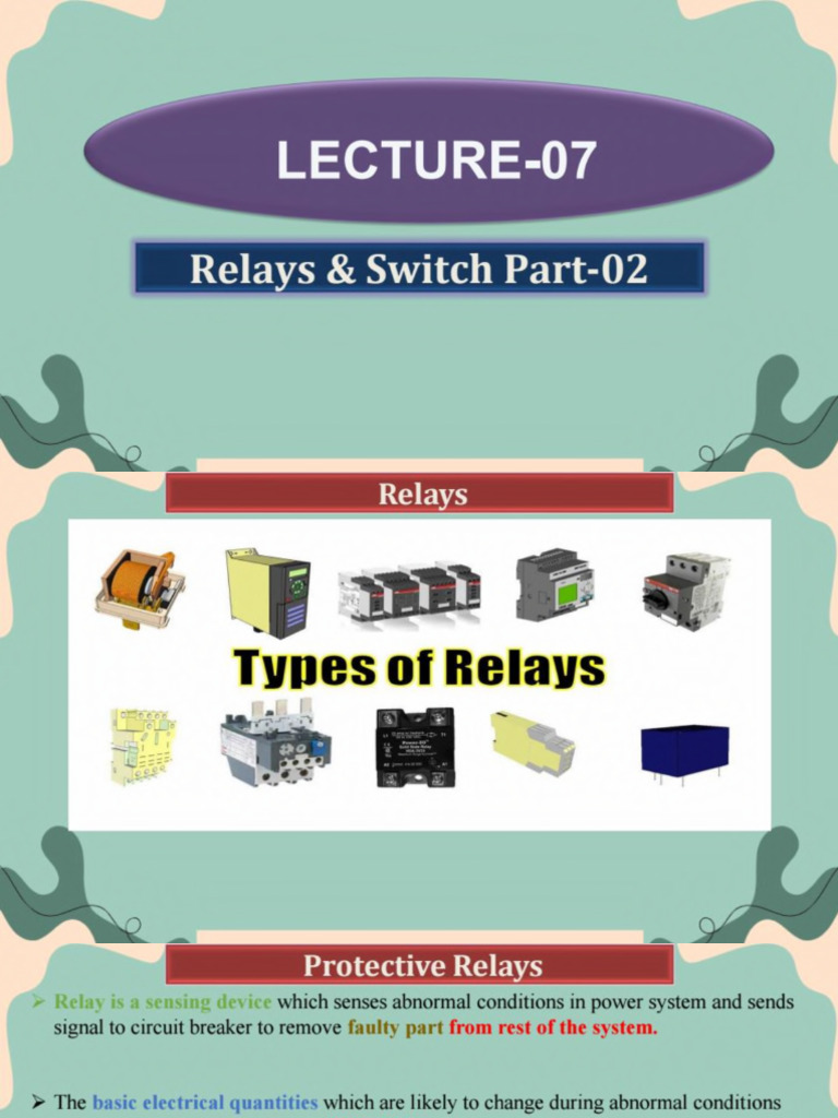 Lecture-07_ Relays & Switches Part-02 | PDF