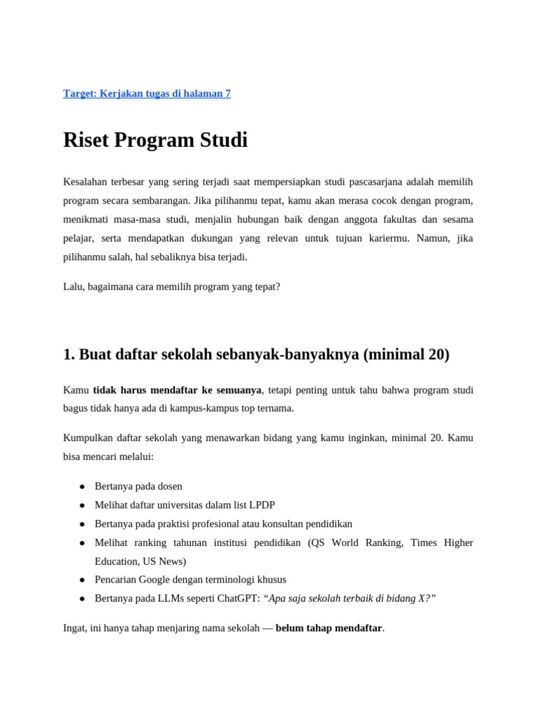 Riset Program Studi (Materi & Tugas) | PDF