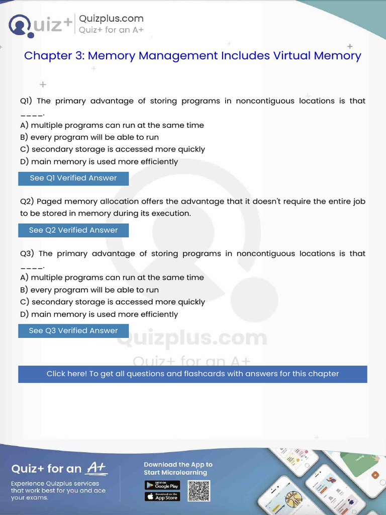 The Primary Advantage of Storing Programs in Noncontiguous Locations is ...