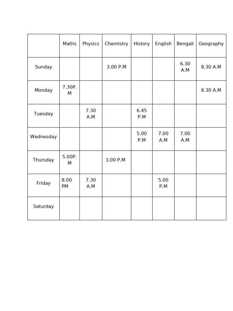 26' Timetable (1) (1) | PDF