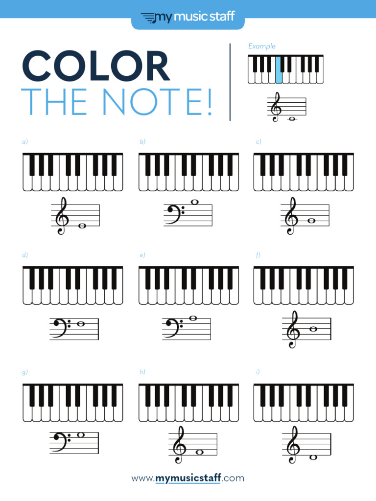 Color the Note Keyboard Activity | PDF