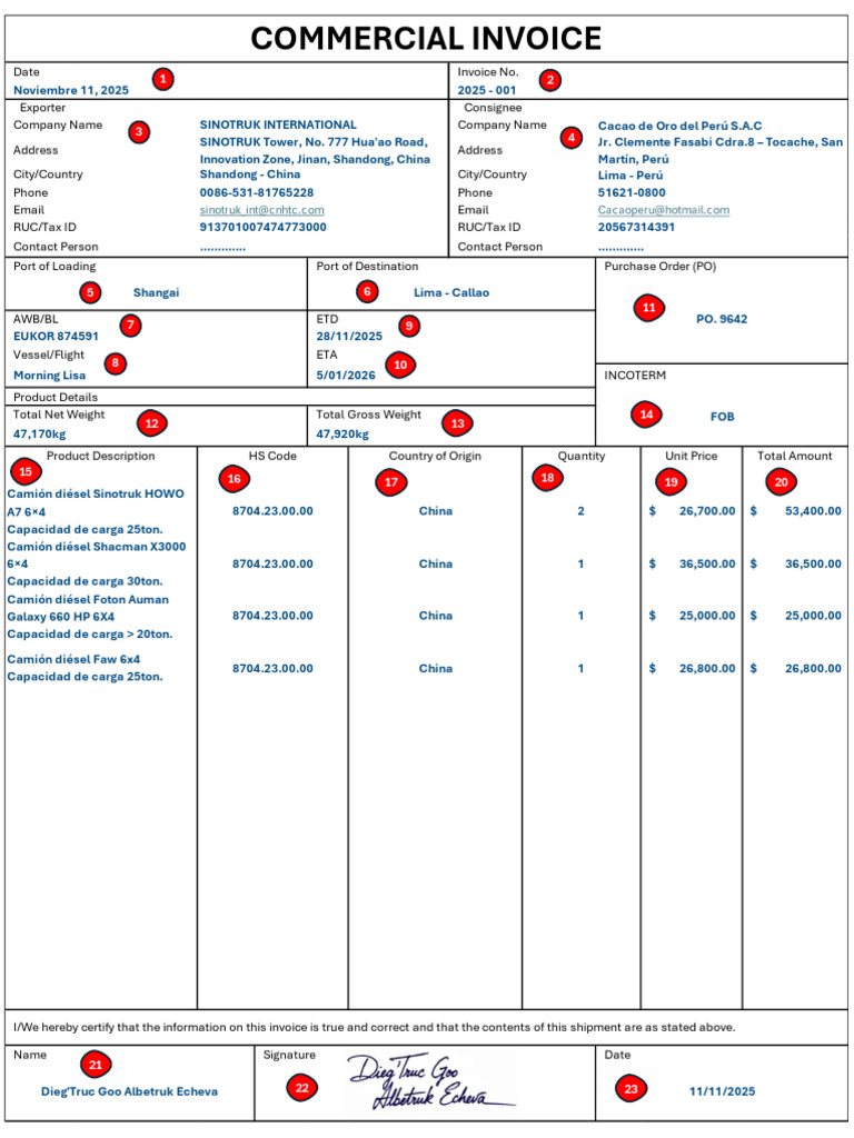Factura Comercial y Su Llenado (Commercial Invoice) | PDF | Transporte ...