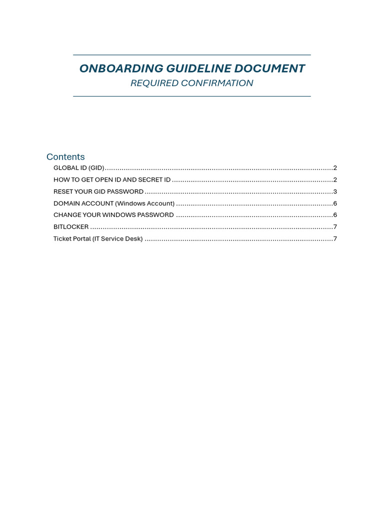 Onboarding Document v1.3 | PDF | Password | Login