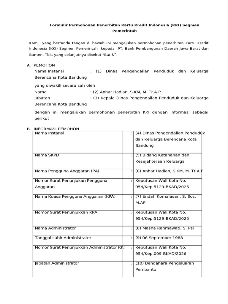 Formulir Permohonan Penerbitan KKPD 2026 | PDF