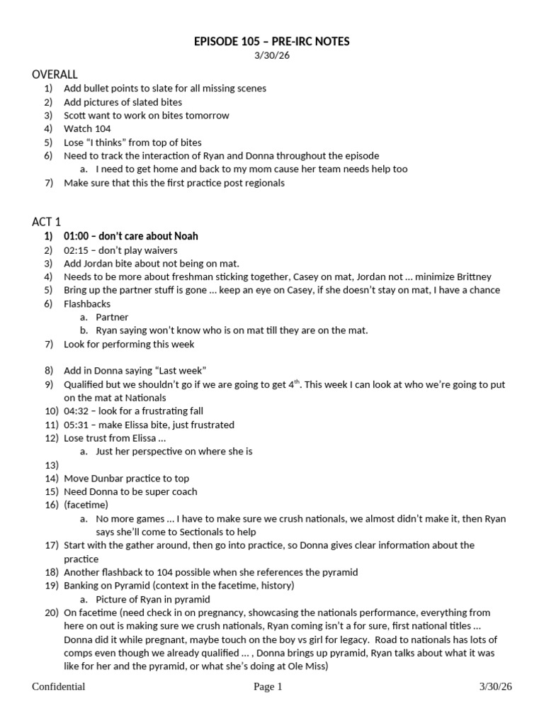 0226 Pre-IRC Notes | PDF