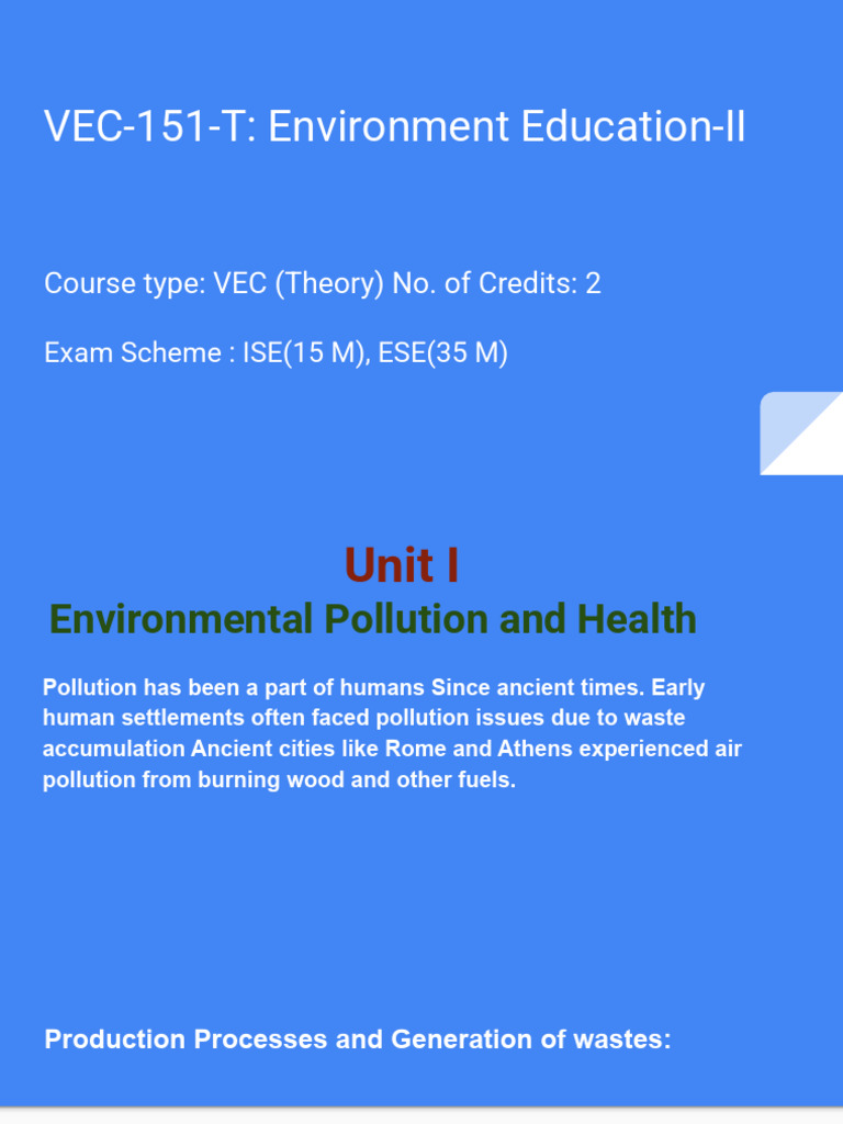 Unit I | PDF | Air Pollution | N Ox