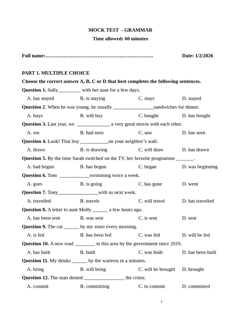 Mock Test | PDF