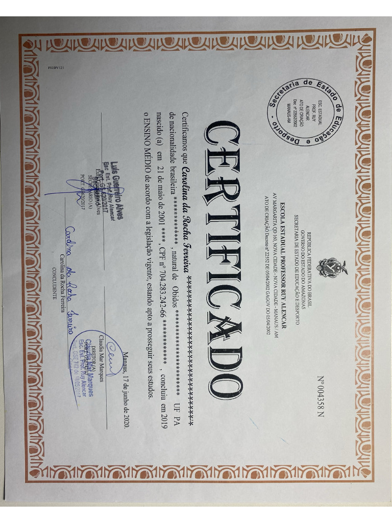 Certifica Do 1 | PDF