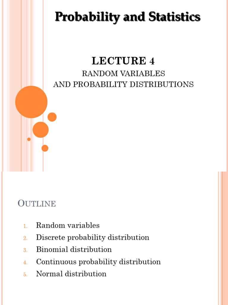 2025-Lecture 4 | PDF | Probability Distribution | Random Variable