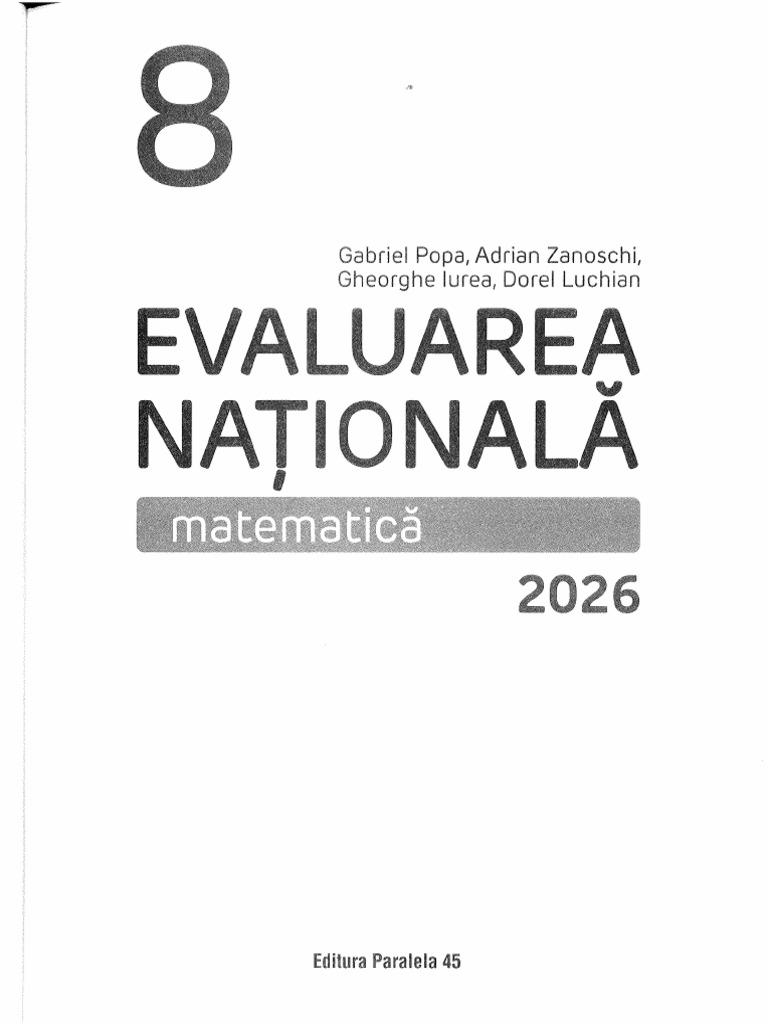 Culegere Teste Matematica en 2026 - Paralela 45 - G.popa S.A | PDF