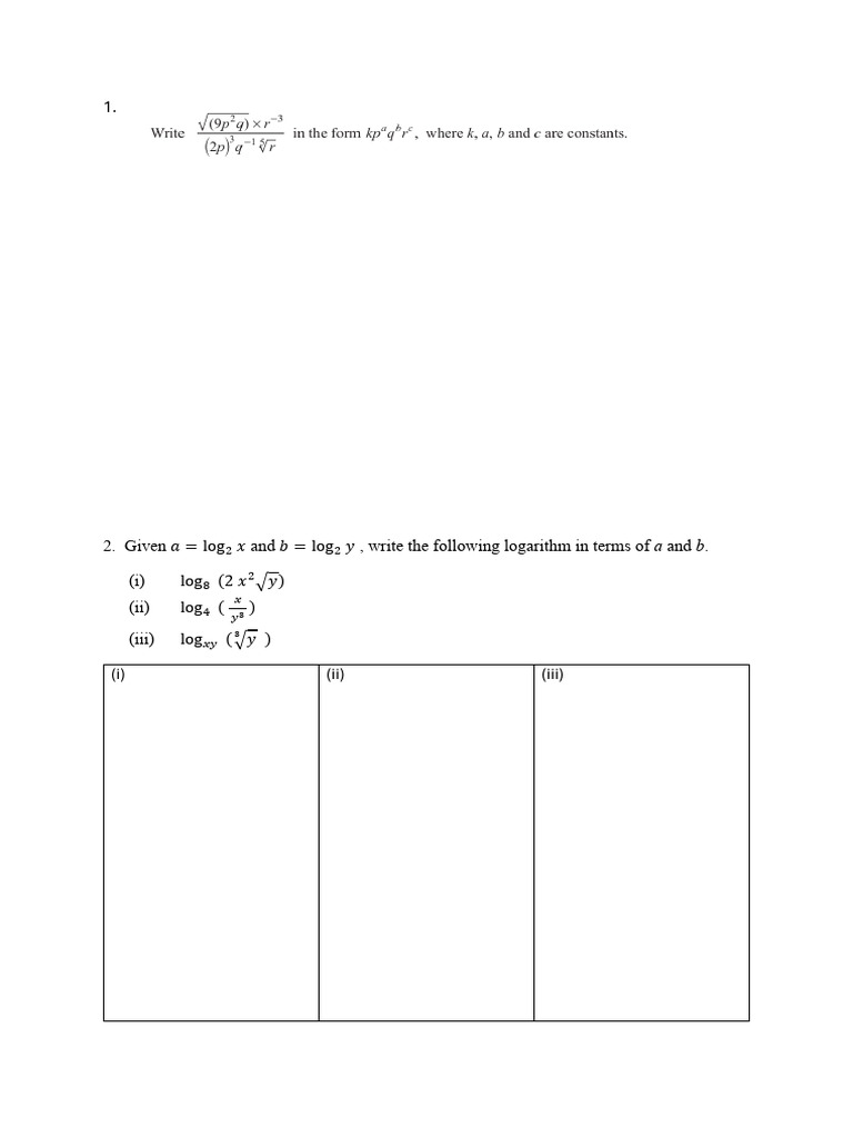 MR Ong 23 Sets (Depan Belakang) | PDF | Logarithm | Function (Mathematics)