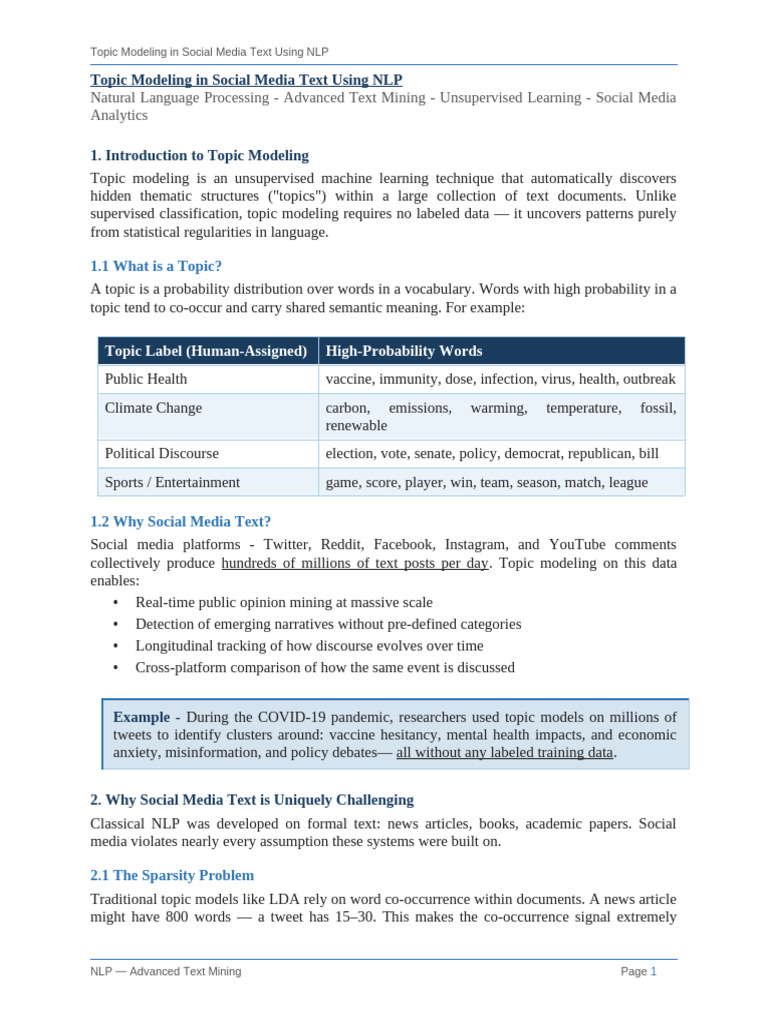 Topic Modeling - NLP | PDF | Cognitive Science