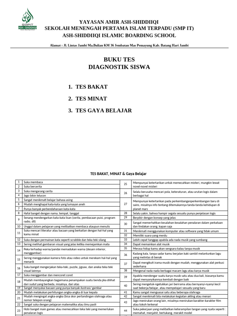 Tes Diagnostik | PDF