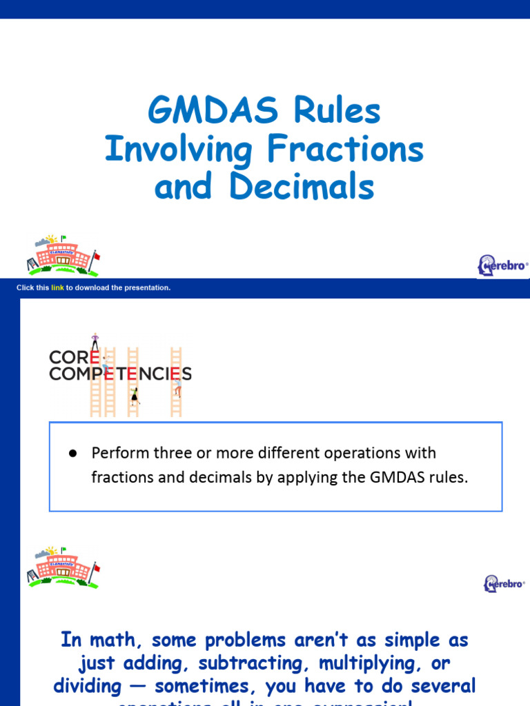 Q4 Lesson 2 - GMDAS Rules Involving Fractions and Decimals | PDF ...