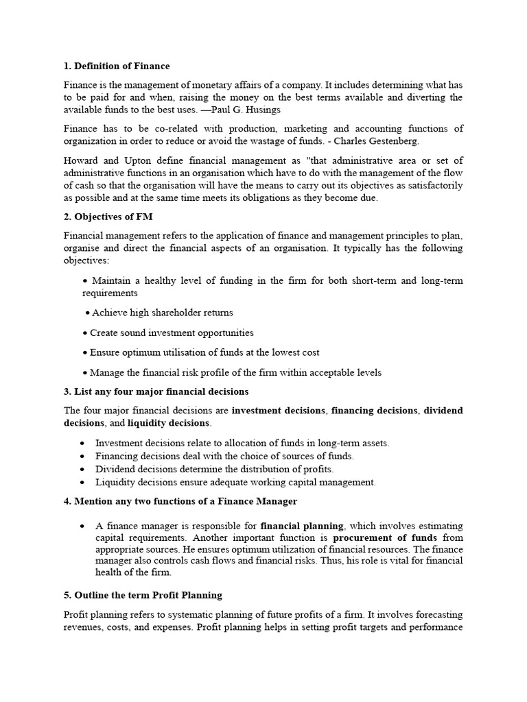 Finance Notes | PDF | Net Present Value | Dividend