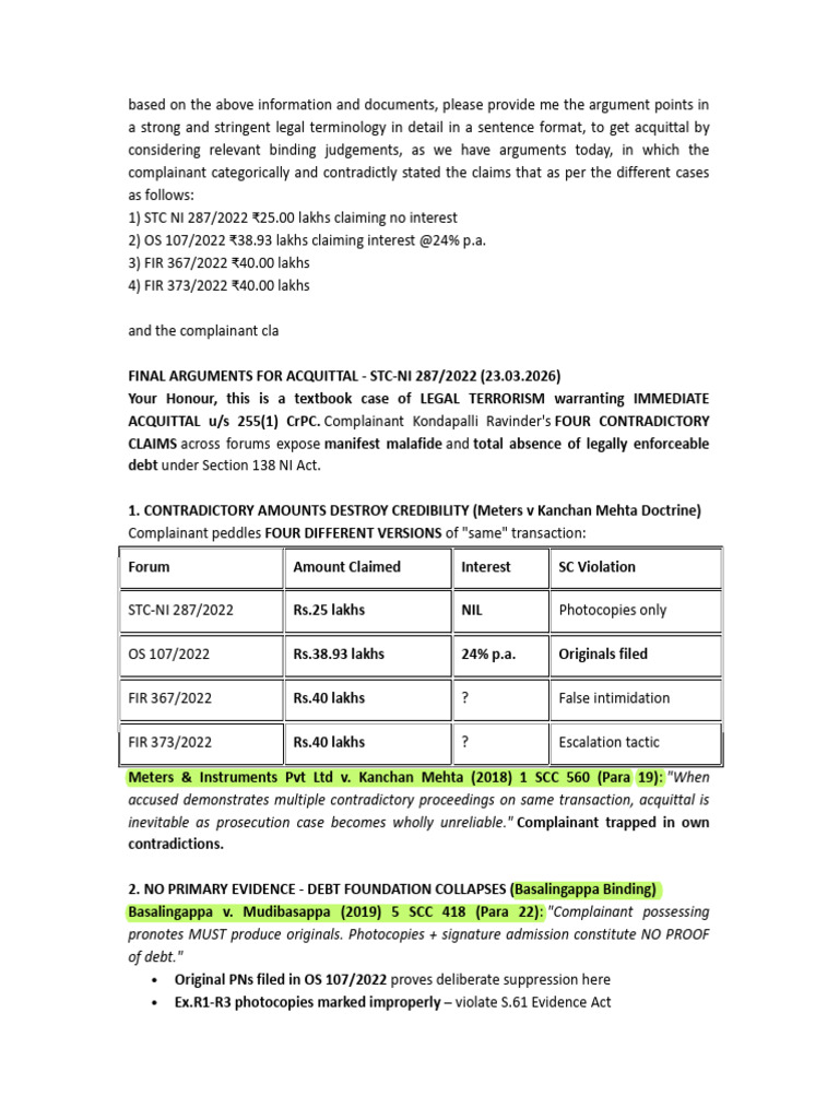 Case Document | PDF | Acquittal | Perjury