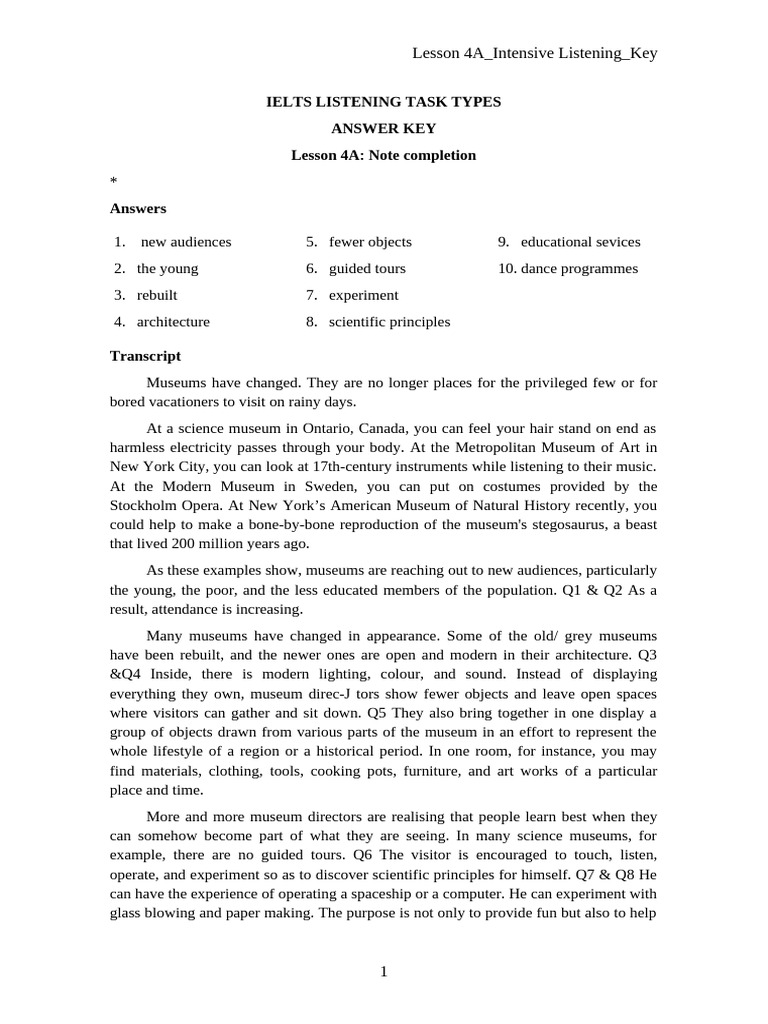 Lesson 4A Note Completion KEY | PDF