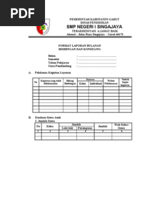 Format Laporan Bulanan Bp Bk