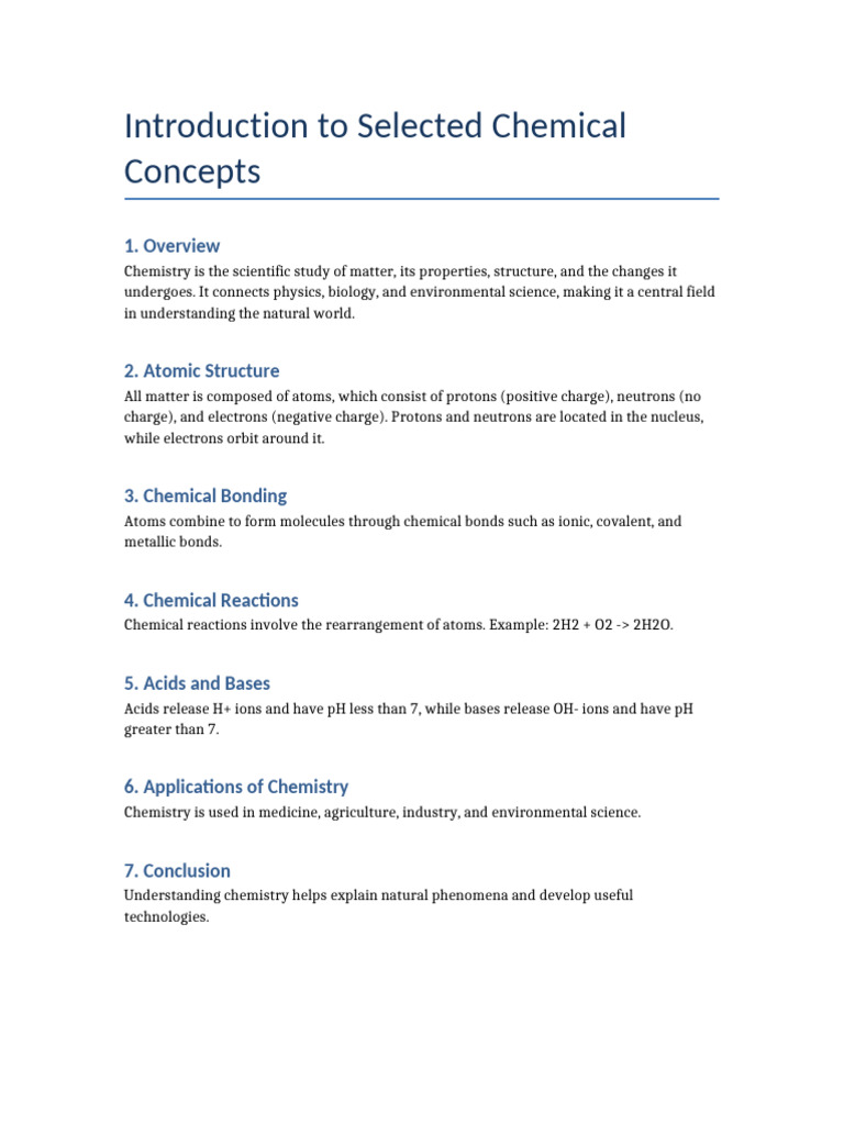 Chemistry Sample Document | PDF