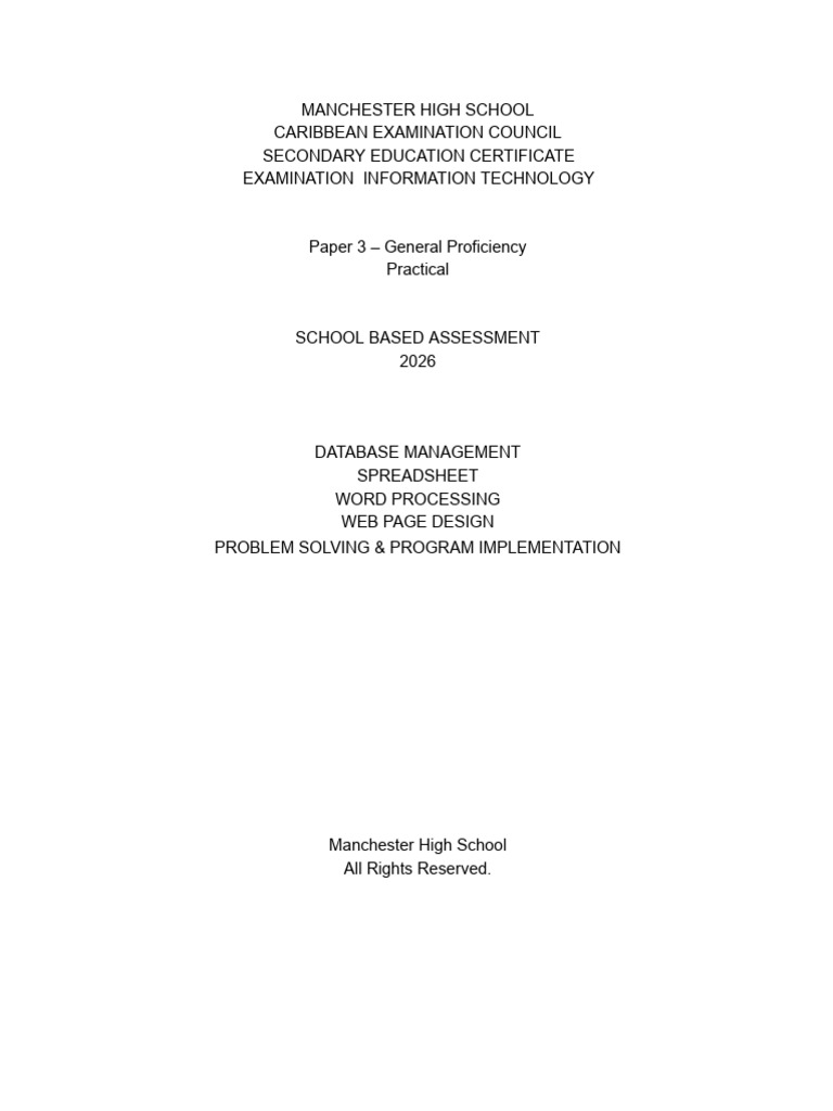 SBA 2026 - Part 5 of 5 - Problem Solving and Programming | PDF ...