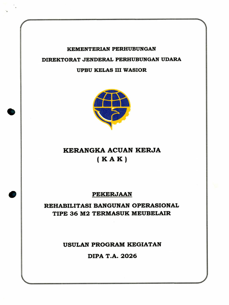 Tor Rab Pekerjaan Rehabilitasi Bangunan Operasional Tipe 36 m2 Termasuk ...