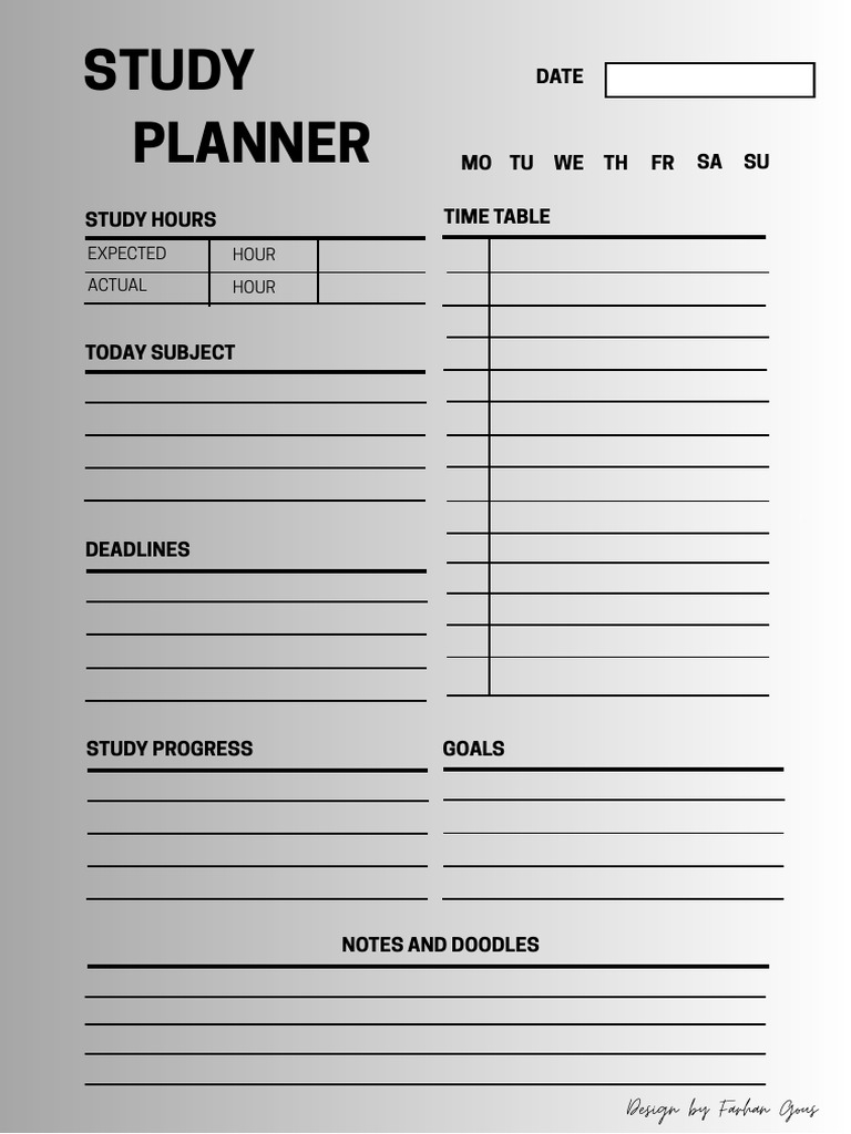 Study Planner Draft 1 | PDF