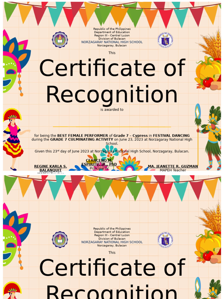 Culminating Cert Winner | PDF | Philippines
