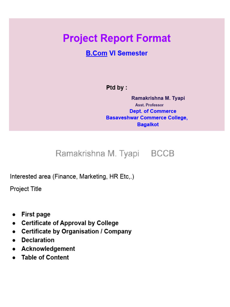 Project Chapters Structure | PDF
