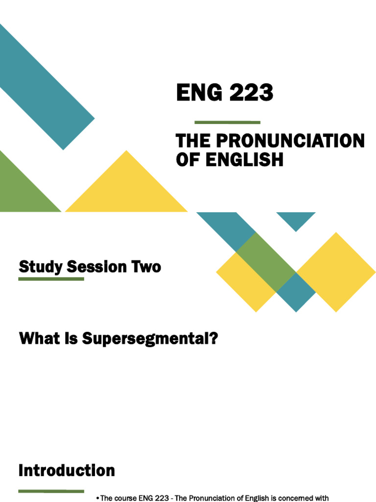 ENG 222 Session 2 | PDF | English Language | Stress (Linguistics)