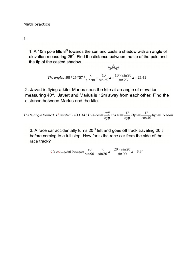 Math Practice (Questions For Students Struggling With Maths) | PDF ...