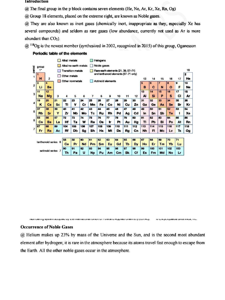 Properties of Noble Gases | PDF