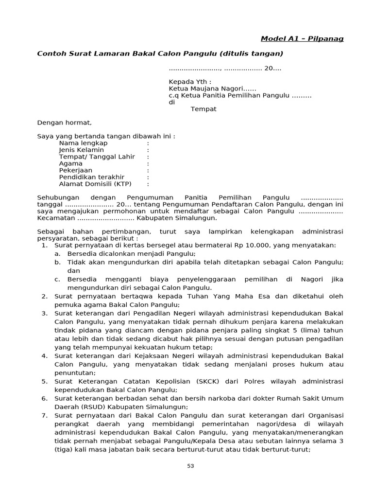 Format Surat Pernyataan | PDF