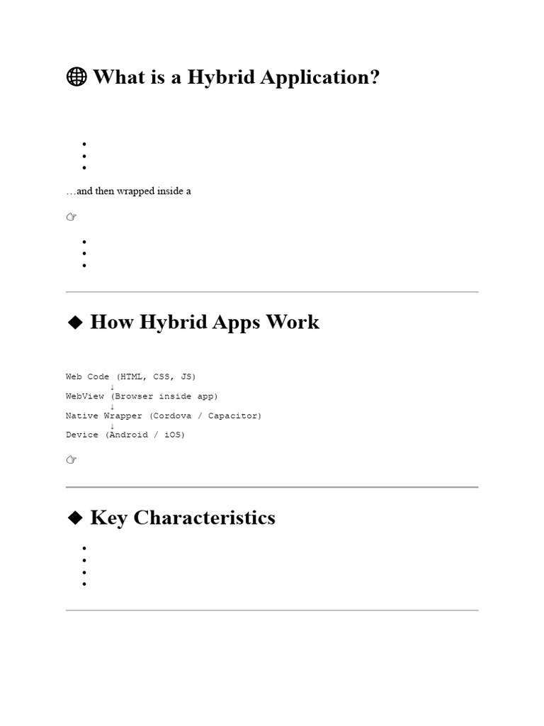 Hybrid Application | PDF | Mobile App | Web Application