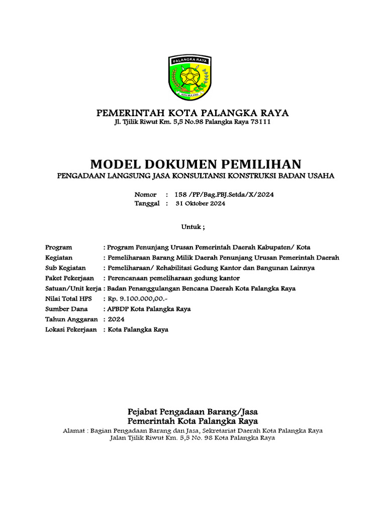 DP PL Perencanaan Pemeliharaan Gedung Kantor | PDF
