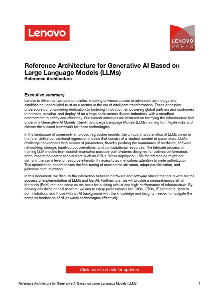 Reference Architecture For Generative AI Based On LLMs | PDF ...