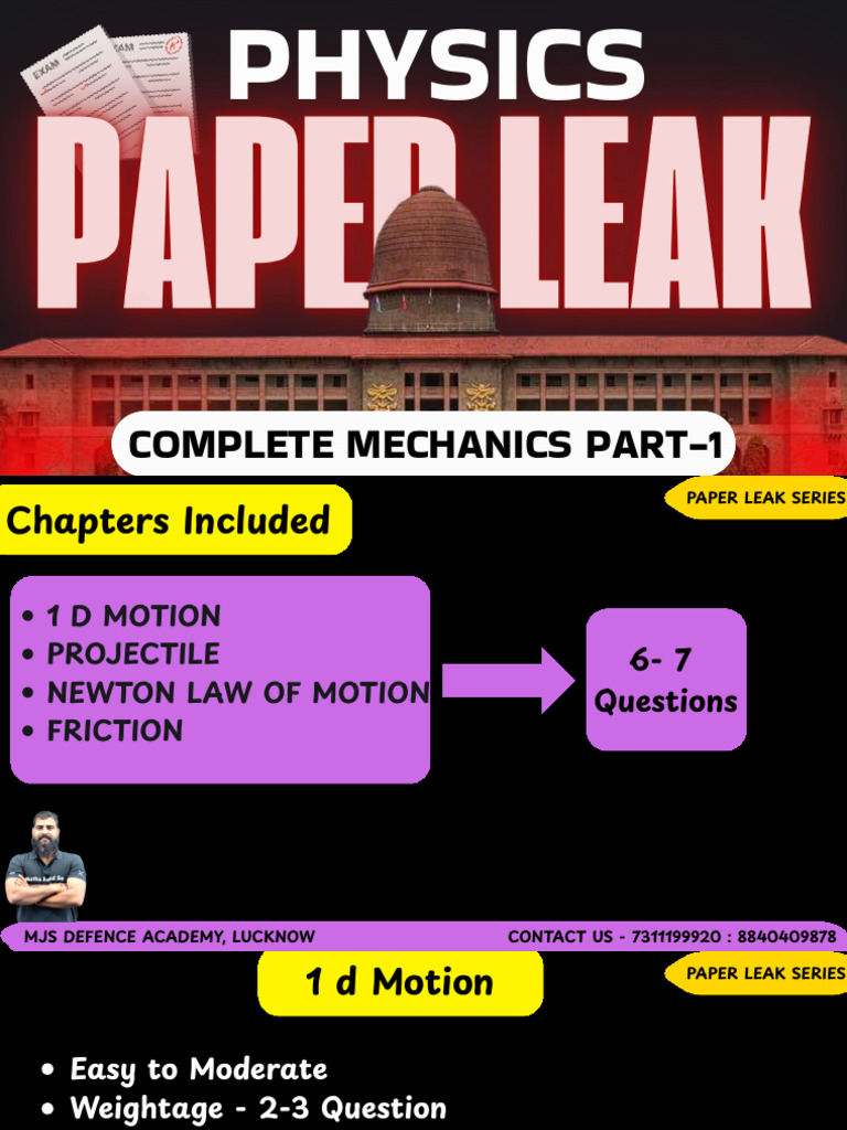 Physics PLS Live (Mechanics Part - 1) - 1 | PDF | Friction | Speed